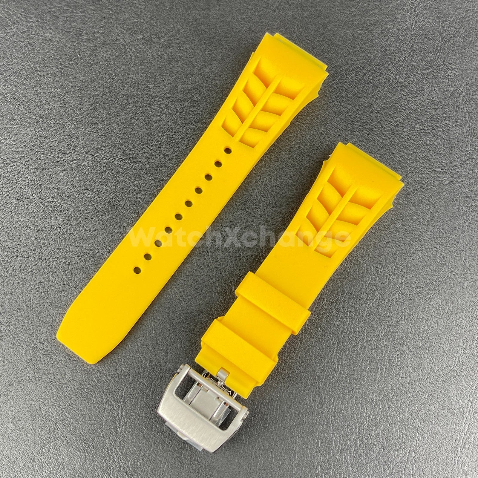 Yellow 25mm-Spring Bar-Watch Rubber Band Strap For RICHARD MILLE RM011 RM-11