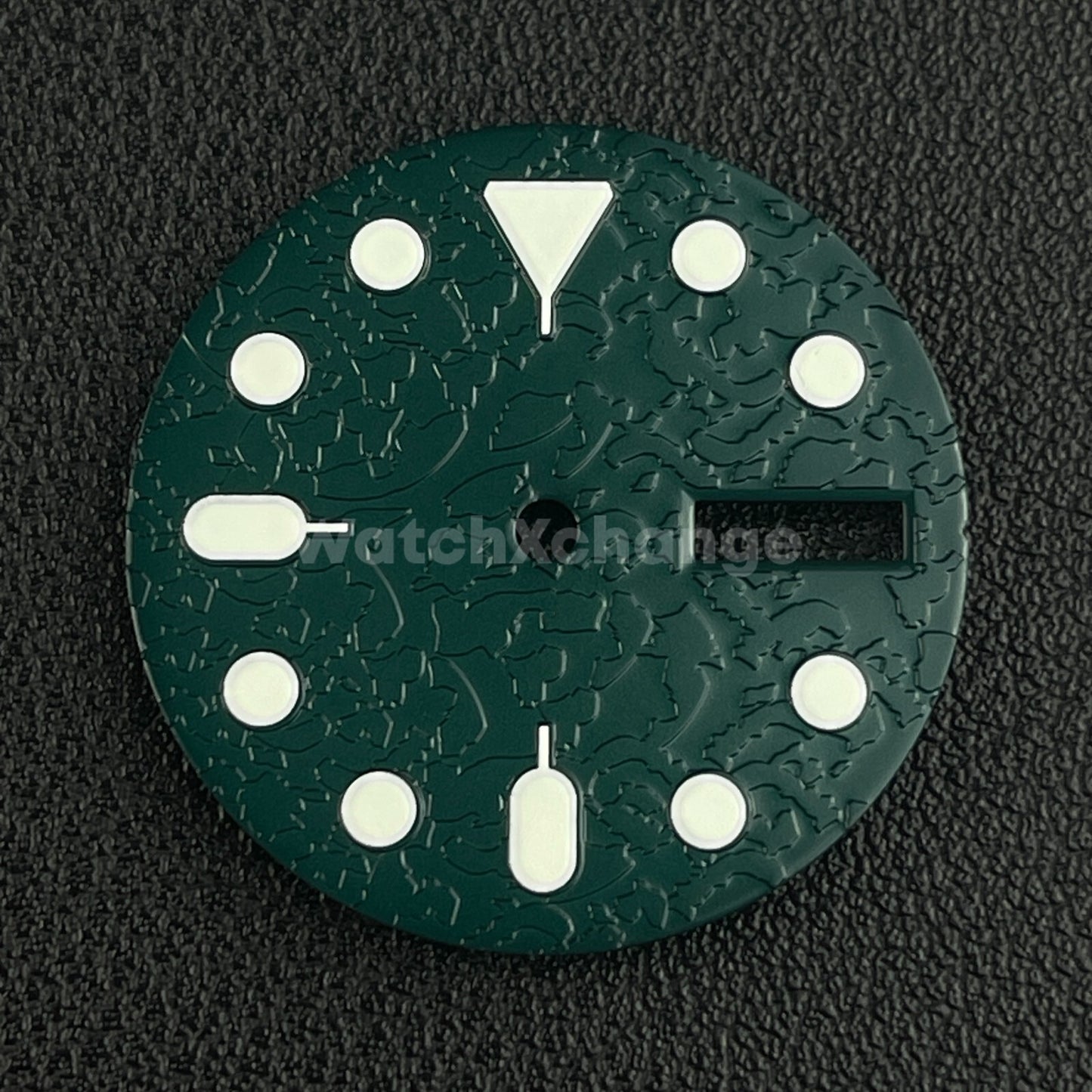 28.5mm Dark Green Stucco Texture Watch Dial Face for SEIKO NH36 Movement