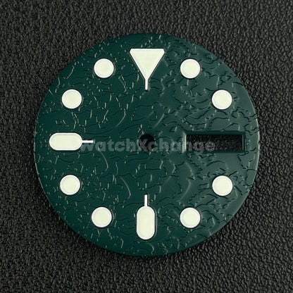 28.5mm Dark Green Stucco Texture Watch Dial Face for SEIKO NH36 Movement