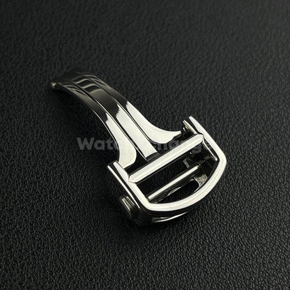 Silver Deployment Watch Clasp For Cartier Watch Strap Stainless Steel 14mm- 18mm
