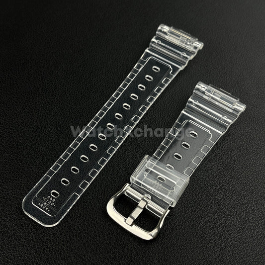 Clear Watch Strap For G-SHOCK Replacement Rubber Band CASIO GA2100 GA2110 16mm