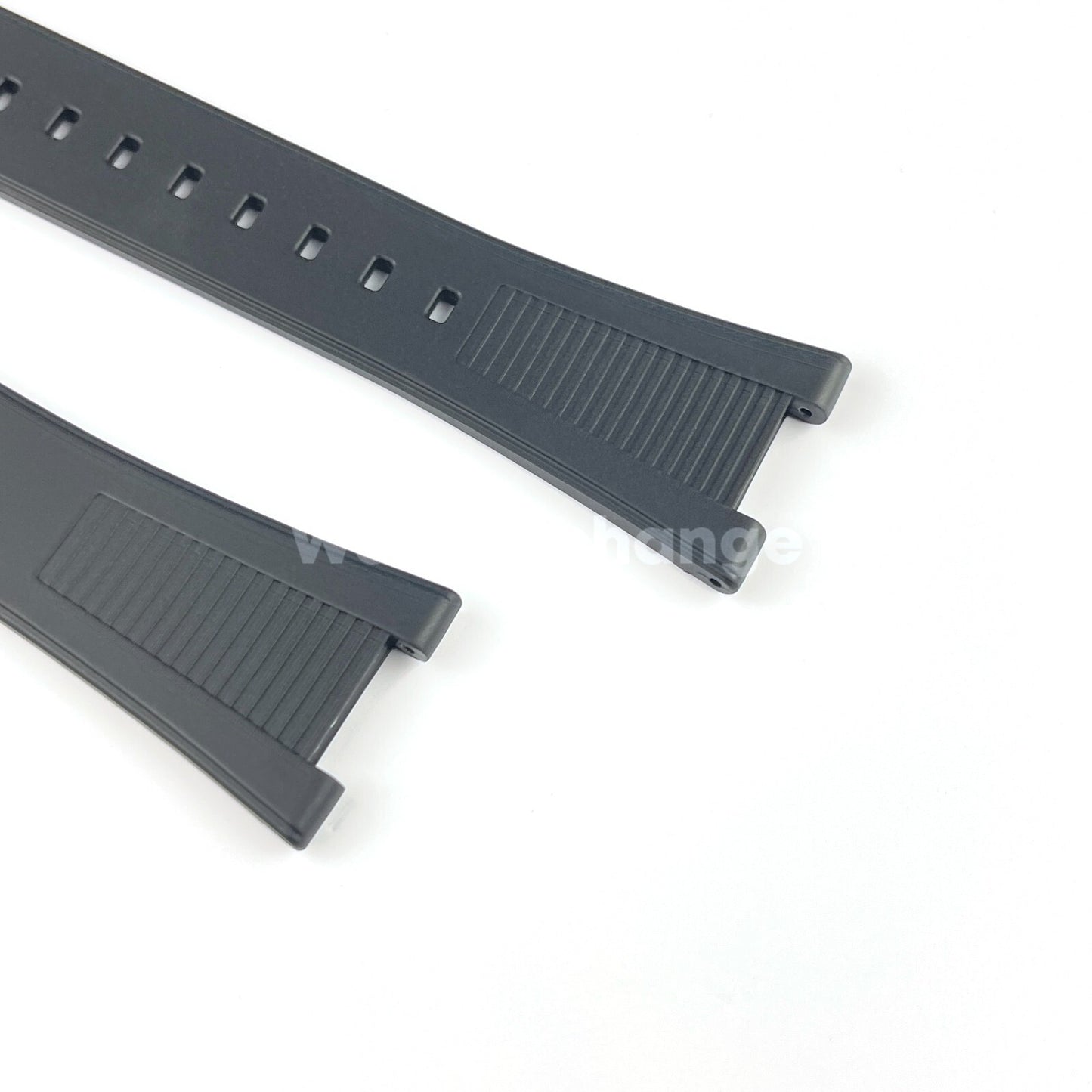 Black 25*12mm Silicone Rubber Watch Strap For Patek Phillip Nautilus 5711 5712
