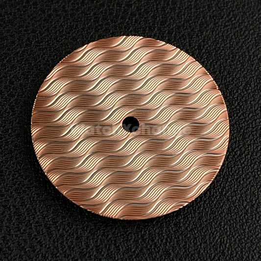 28.5mm Rose Gold Wavy Texture Watch Dial Face for SEIKO NH35 NH36 Movements