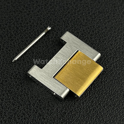 Silver & Gold Link For Cartier Ballon Bleu Stainless Brushed Steel 14mm - 22mm