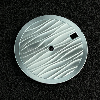 28.5mm Light Blue Wave Texture Watch Dial Face for SEIKO NH35 NH36 Movements