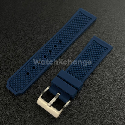 23mm 24mm Navy Blue Rubber Silicone Strap Band fit Calibre De Cartier watch