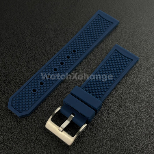 23mm 24mm Navy Blue Rubber Silicone Strap Band fit Calibre De Cartier watch