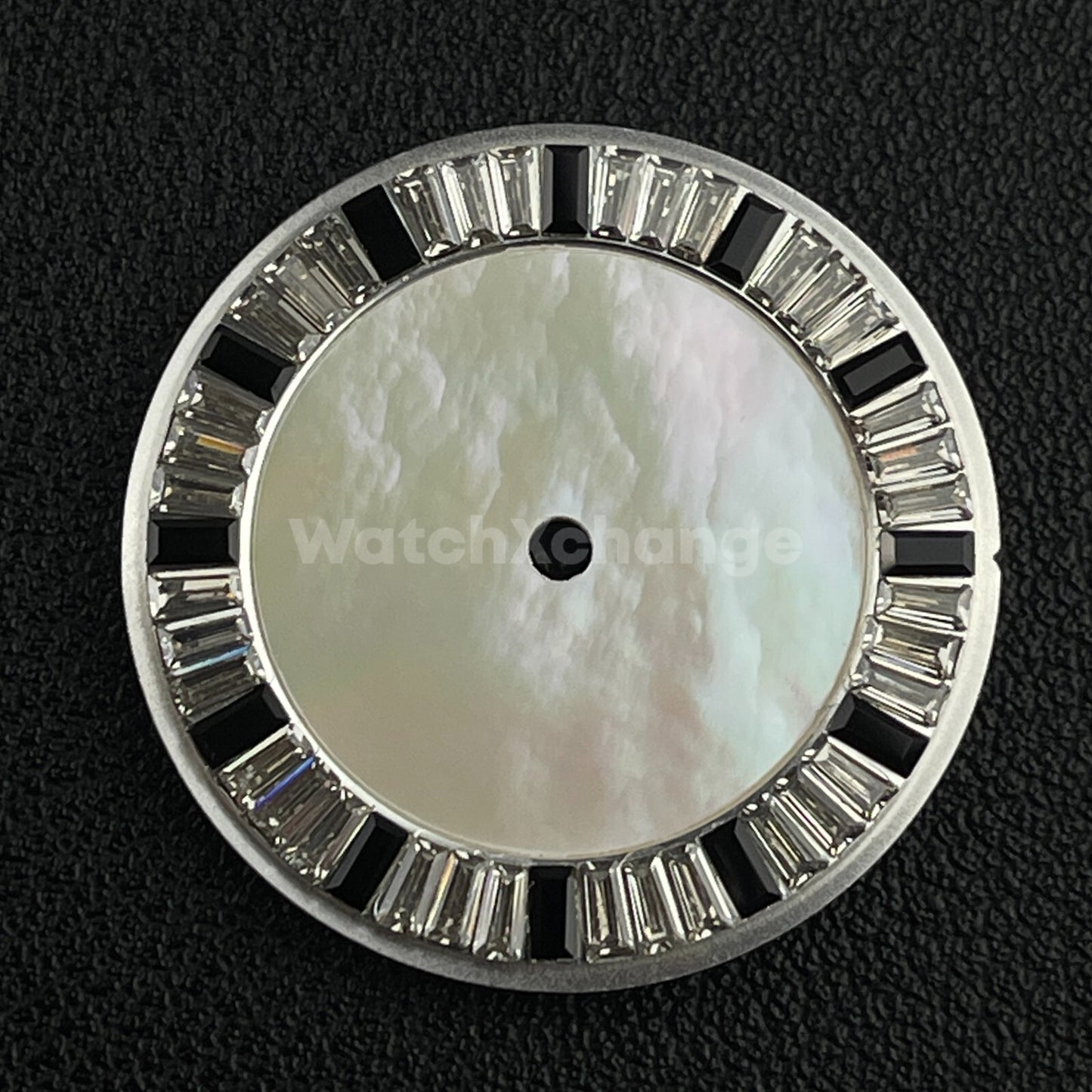 28.5mm Black & White Pearl Shell Texture Watch Dial for SEIKO NH35 NH36 Movement