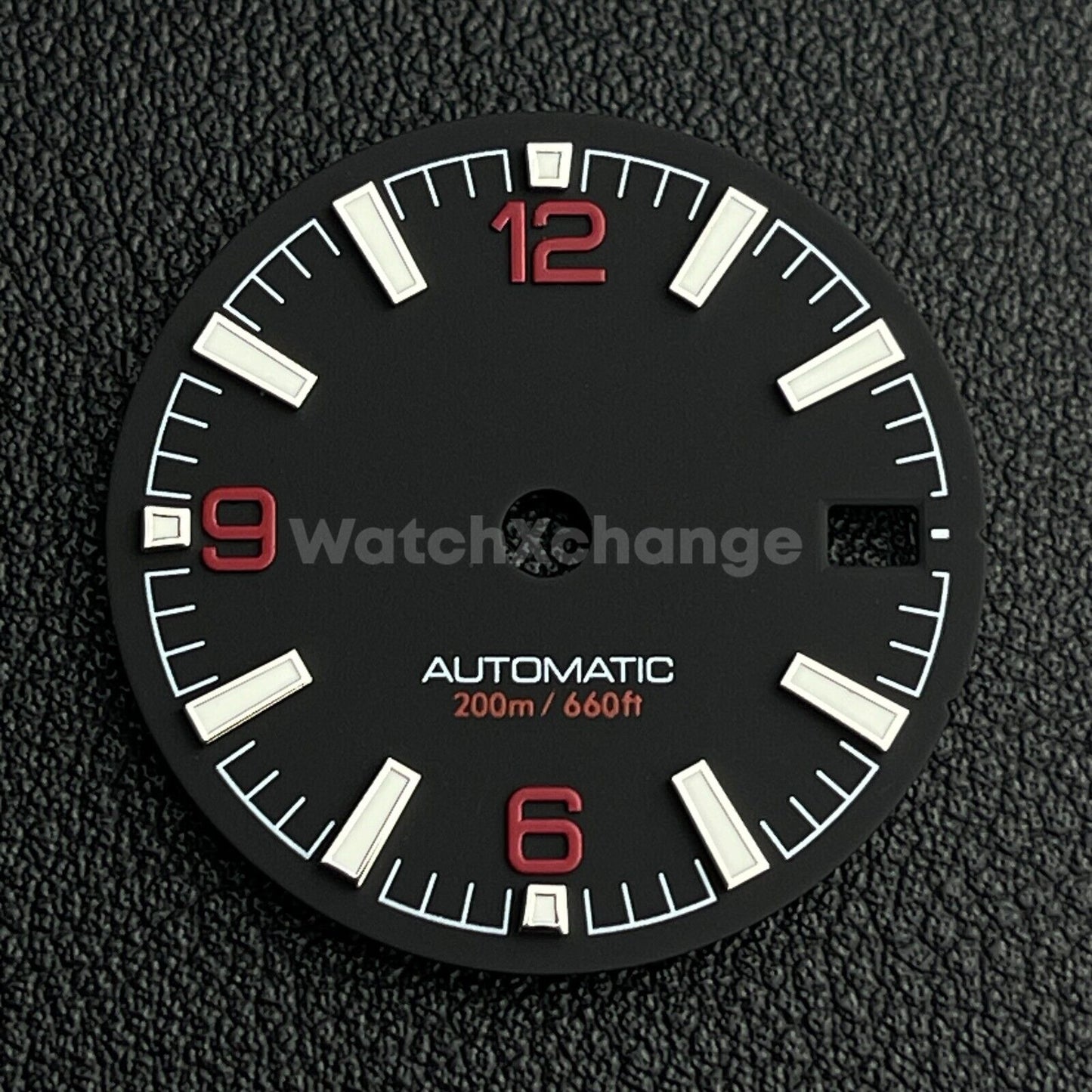 28.5mm Black & Red Watch Dial Face for NH34 NH35 Movements