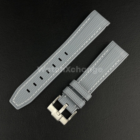 Dark Grey 20mm Silicone Rubber Curved End Watch Strap Band For Omega Rolex