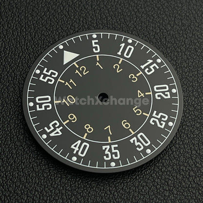 33.8mm Black Watch Dial Green Luminous Replacement for NH35 NH36 Movement Parts