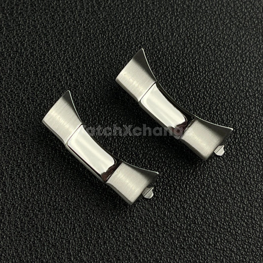 Silver 22mm Curved End Links Watch Band Strap Bracelet Link For Rolex 126600