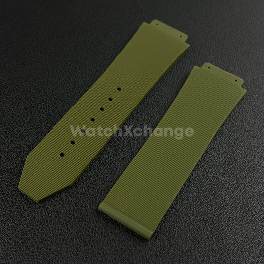 Green Rubber Silicone Watch Strap Waterproof Band 26*19mm Fit HUBLOT BIG BANG