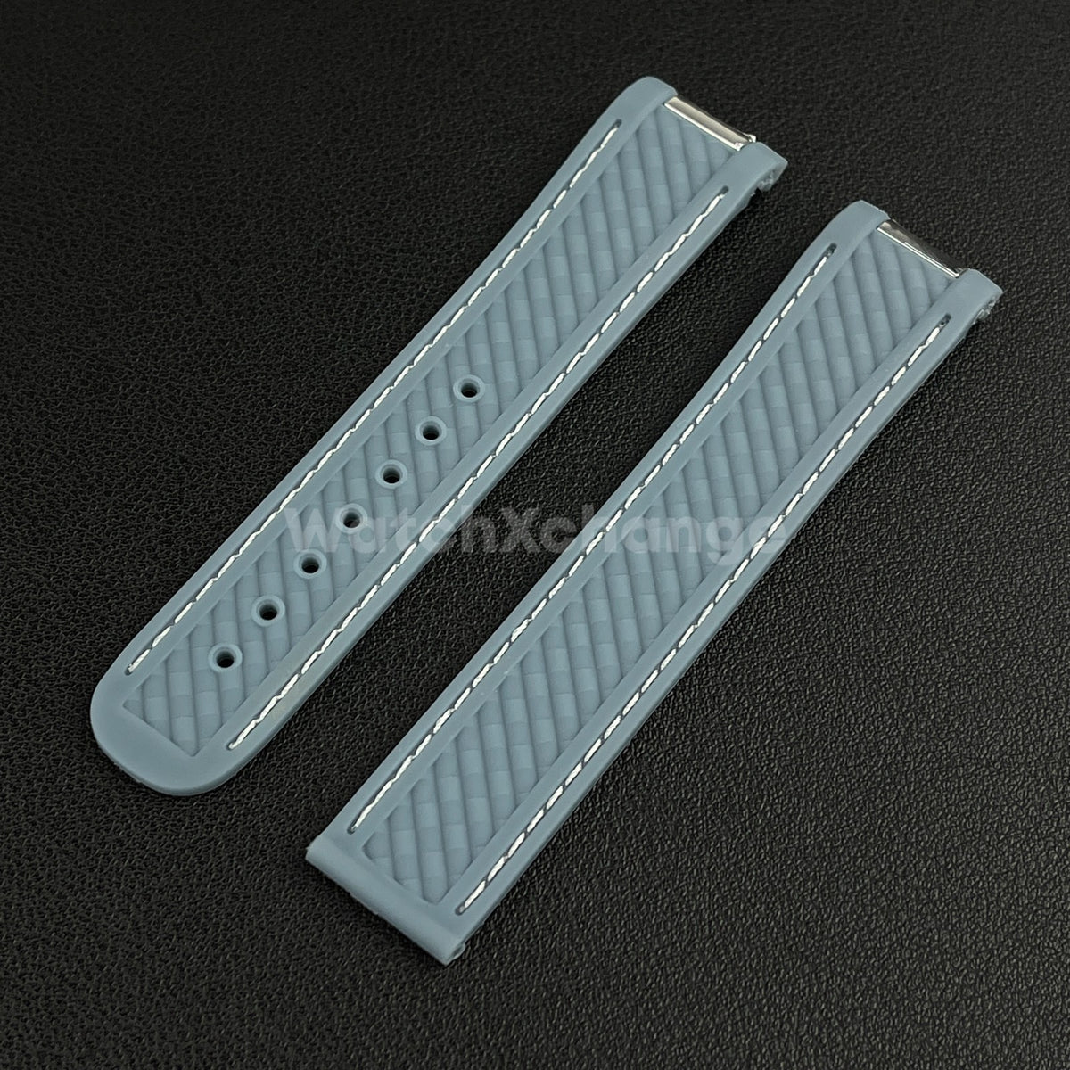 20mm For OMEGA Seamaster Aqua Terra Watch Silicone Rubber Strap Clasp Light Grey