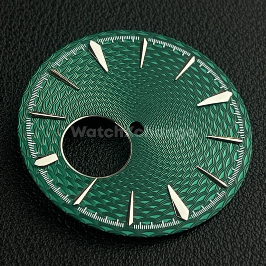 35mm Green & Silver Cocktail Texture Watch Dial Face For Seiko NH38 Movement