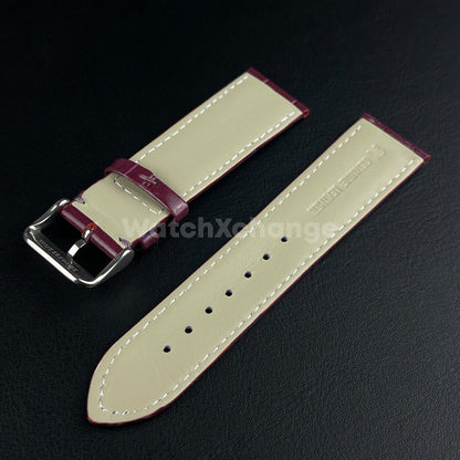 Purple Genuine Leather Universal Watch Strap Band Alligator Grain 20mm 22mm 24mm