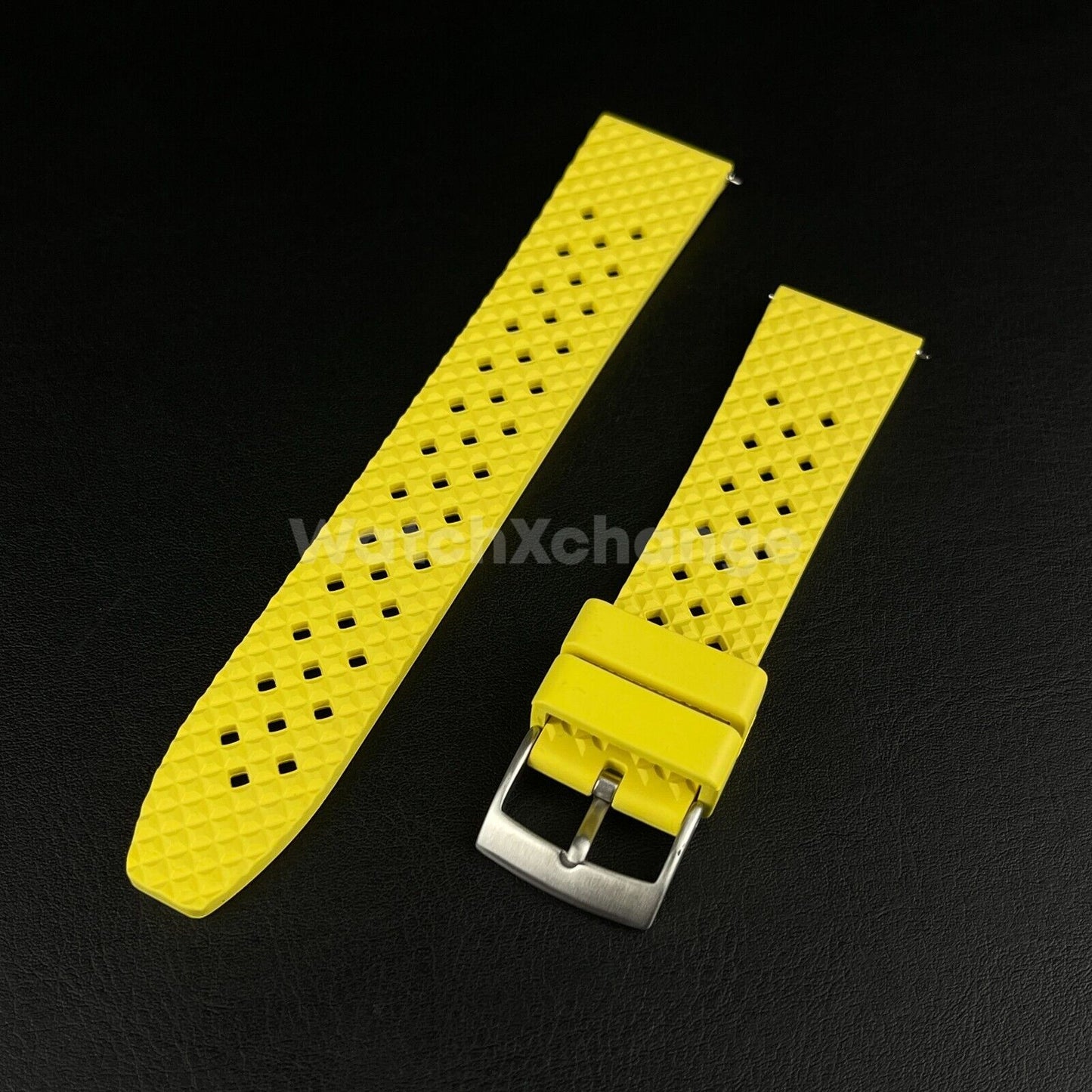 Premium Waffle FKM Rubber Watch Strap Band 20mm Quick Release Various Colours