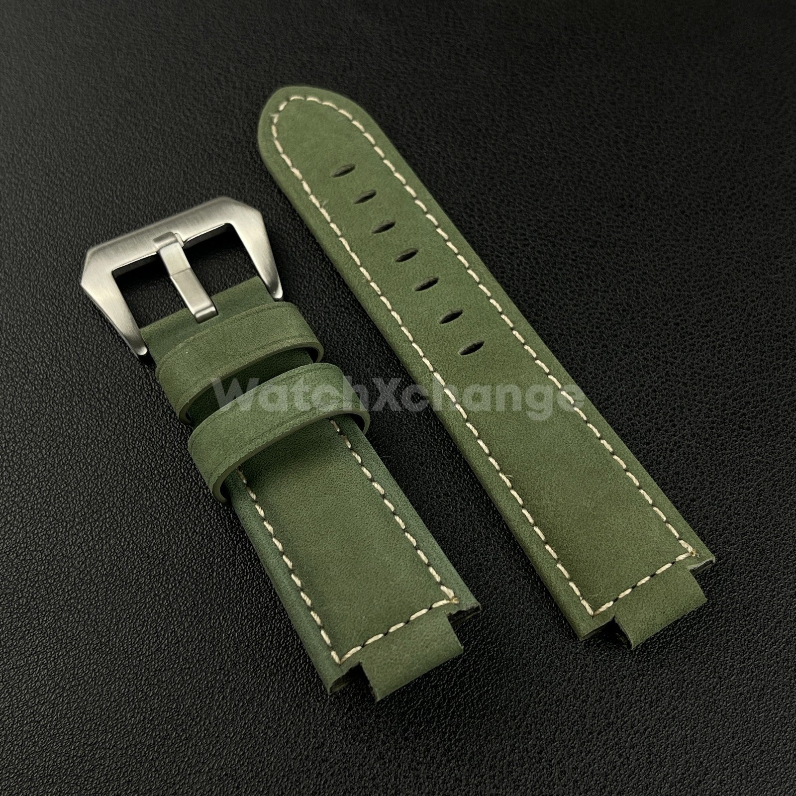Green Frosted Leather Watch Strap for Timex Tidal Compass T2N72 T2N720 14mm 16mm