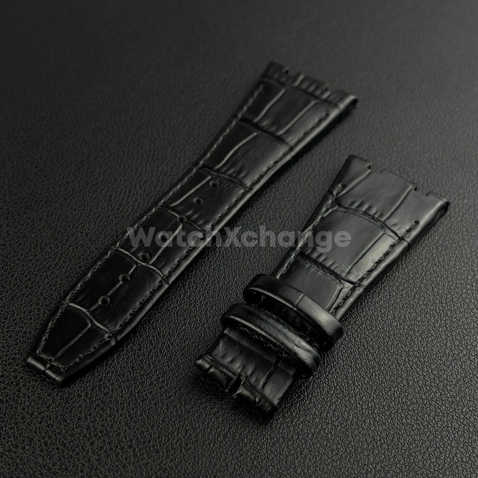 Black Leather Watchband For Audemars Piguet Royal Oak Offshore 15400 AP Strap