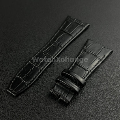 Black Leather Watchband For Audemars Piguet Royal Oak Offshore 15400 AP Strap