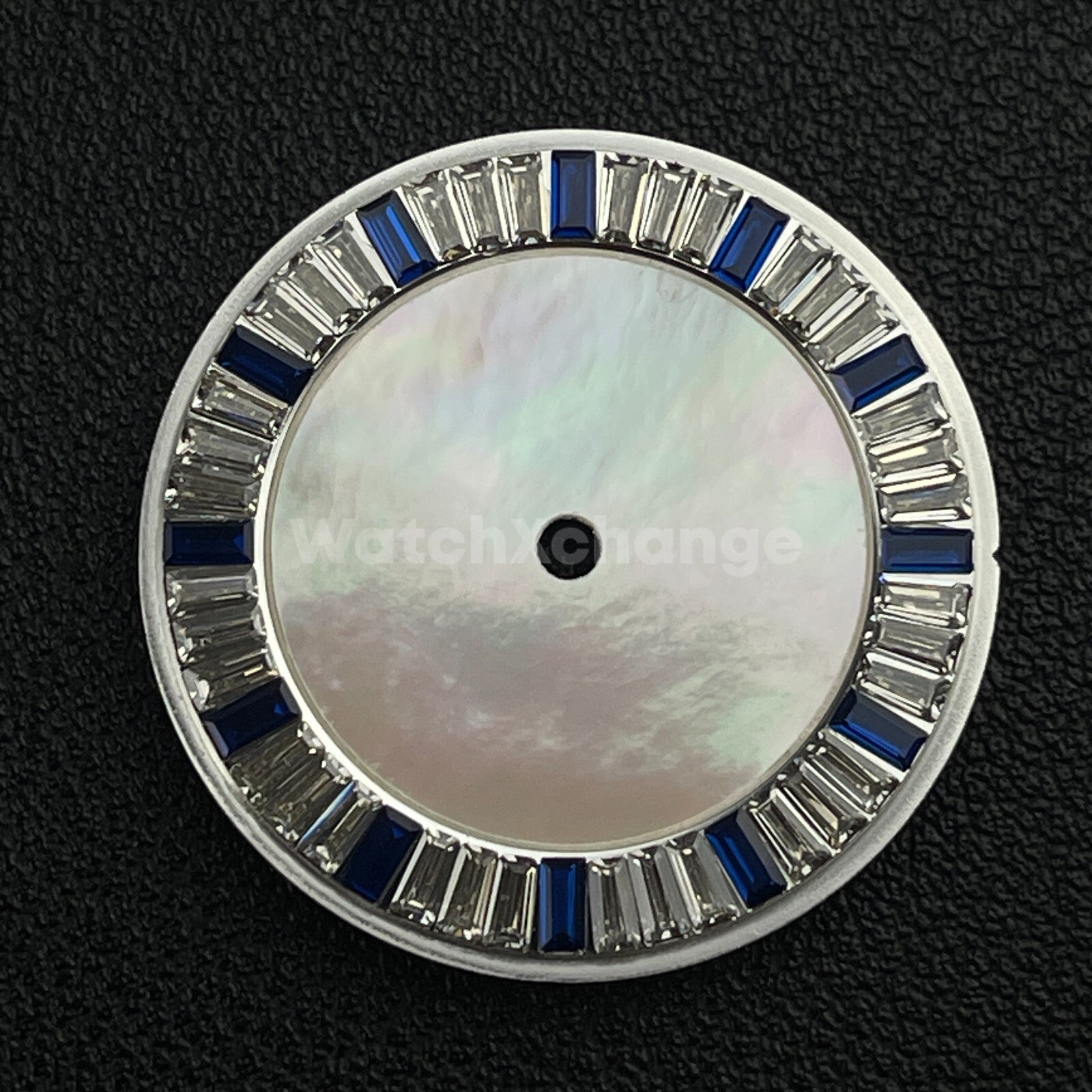 28.5mm Blue & White Pearl Shell Texture Watch Dial for SEIKO NH35 NH36 Movement