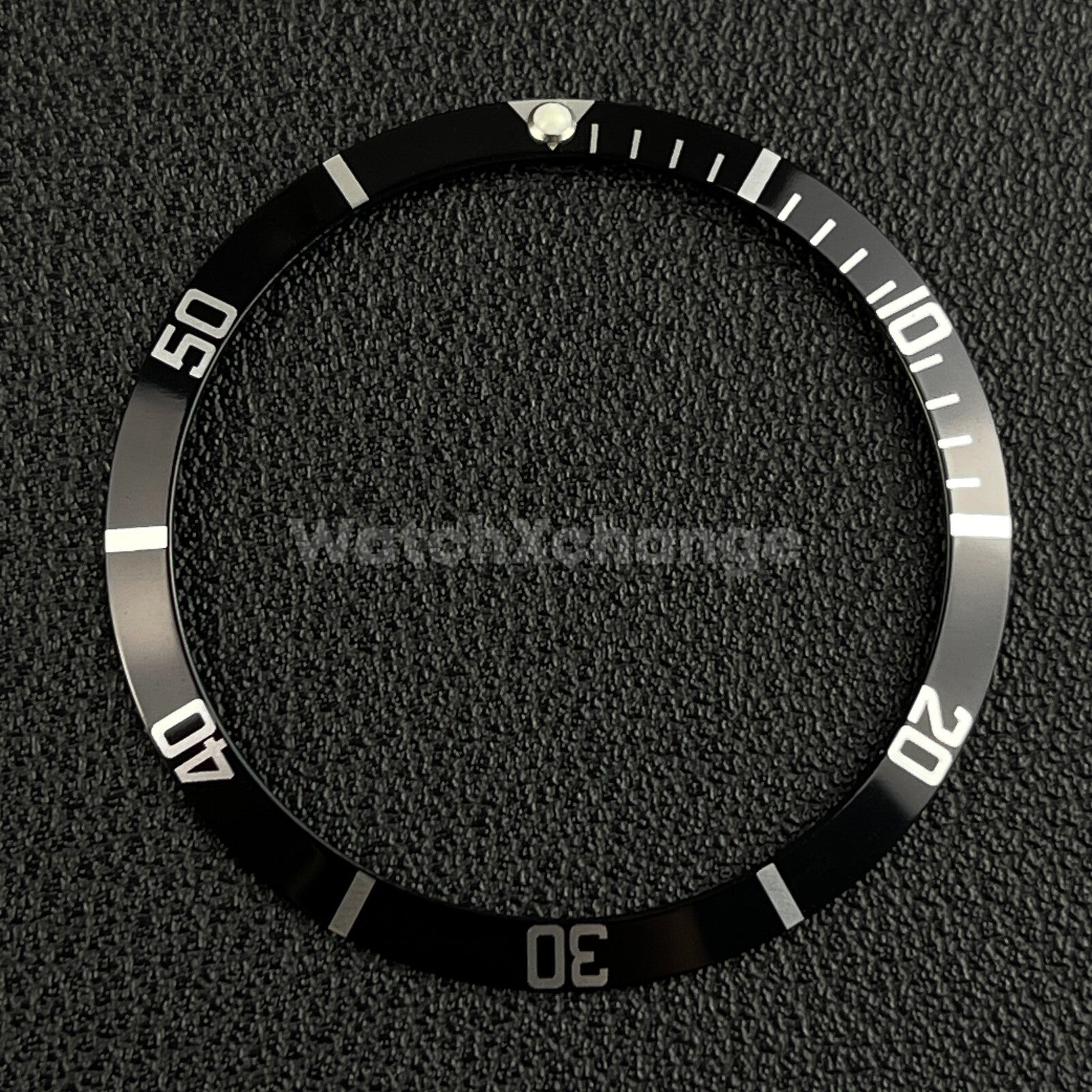 Black & Silver 36.5mm Sloped Aluminium Watch Bezel Insert for Rolex Seiko