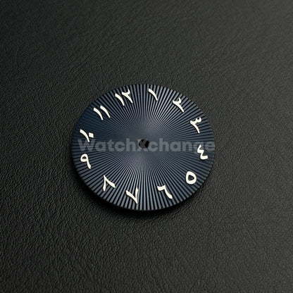 28.5mm Midnight Blue & Silver Arabic Watch Dial NH35 NH36 Movement Professional