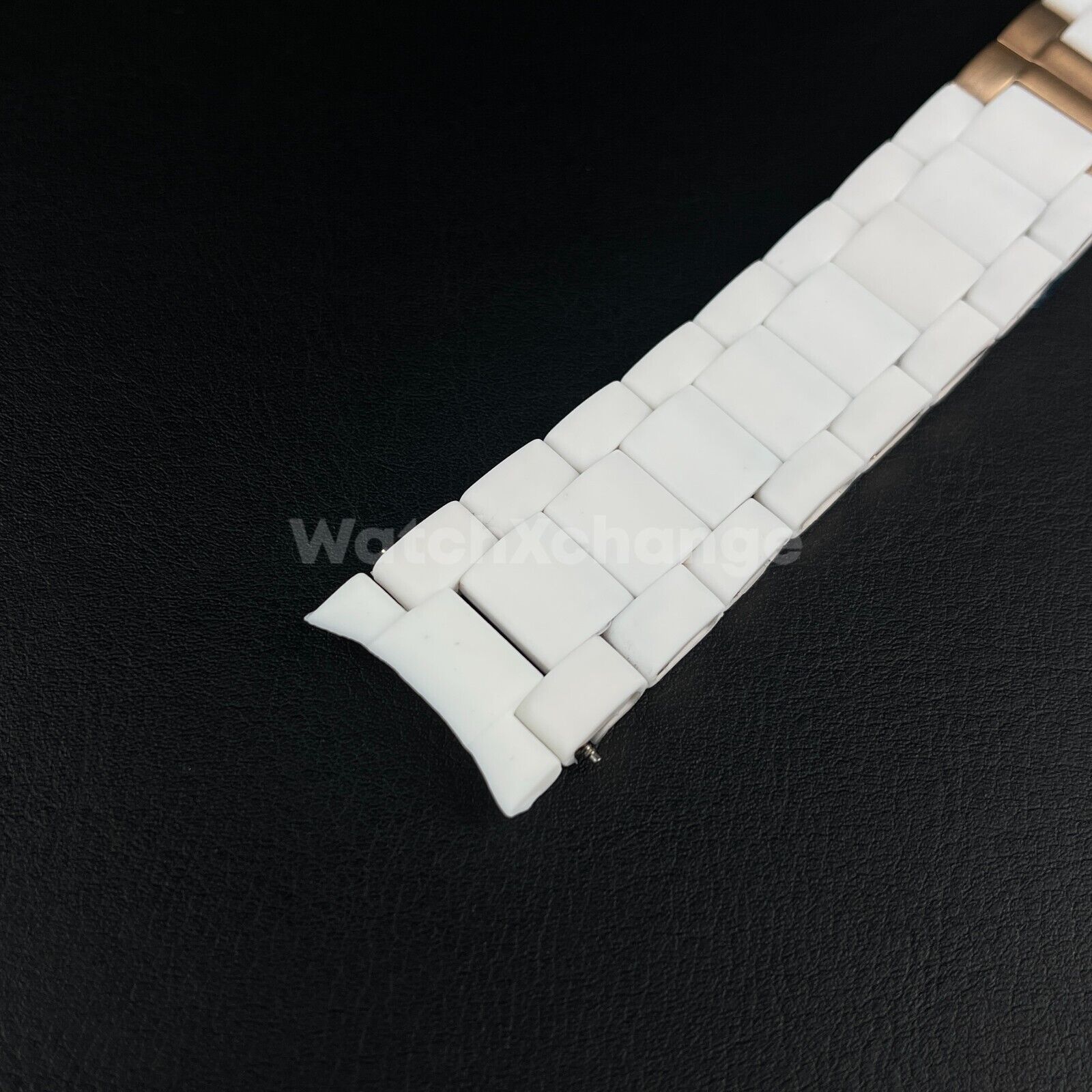 White 20 23mm RUBBER/STEEL Strap Band Bracelet fit Emporio Armani AR5905 AR5906