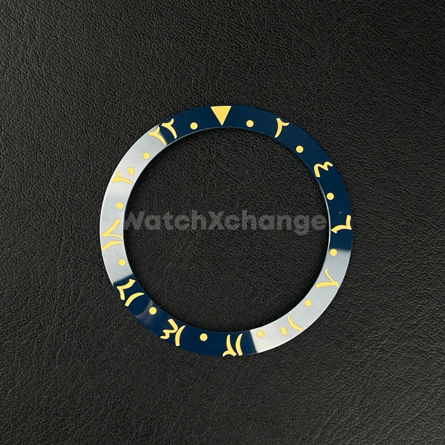 38mm Ceramic Arabic Bezel insert Dark Blue Gold For Rolex Seiko SKX SRPD