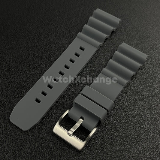 Grey Rubber Watch Strap Band For Rolex Seiko SKX007 Citizen Universal 20/22mm