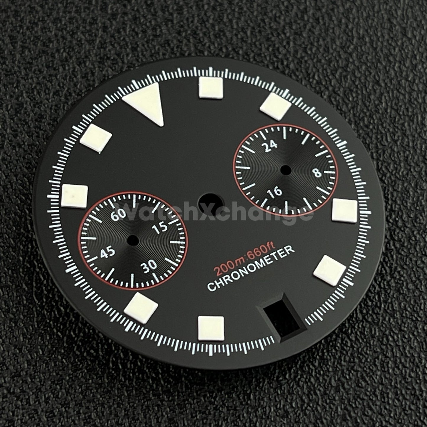 Black 30mm Modified Watch Dial Accessory for VK64 Quartz Movement