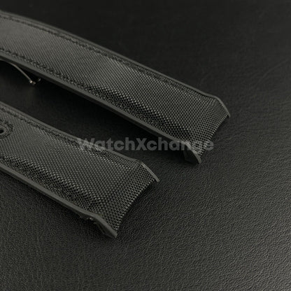 Black Curved End Silicone Rubber Watch Strap For Omega Seamaster 20mm 22mm