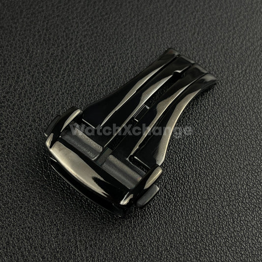 Black Steel Deployment Watch Folding Buckle Clasp For Omega 18 20 mm