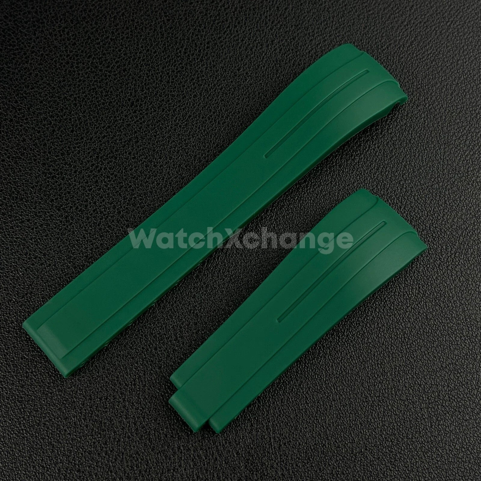 Green 21mm 22mm Curved Rubber Strap for Rolex DAYTONA SUBMARINER Yacht-Master