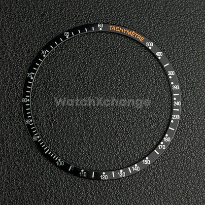 Black & Silver Flat Aluminium Watch Bezel Insert 38.5mm for VK63 Quartz Watches