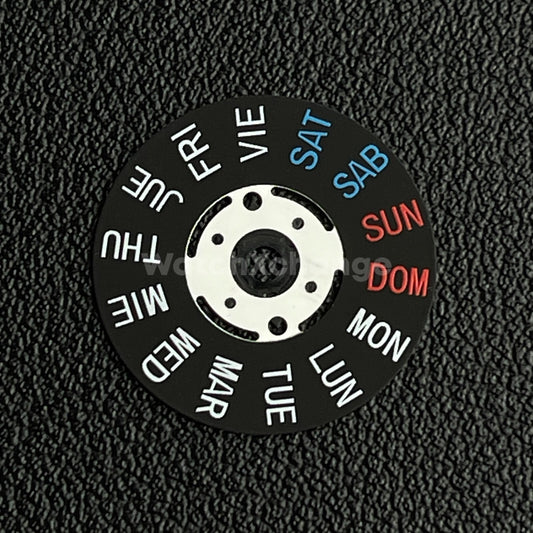 Spanish & English Black White Day Week Date Disk Wheel for NH36 Movement