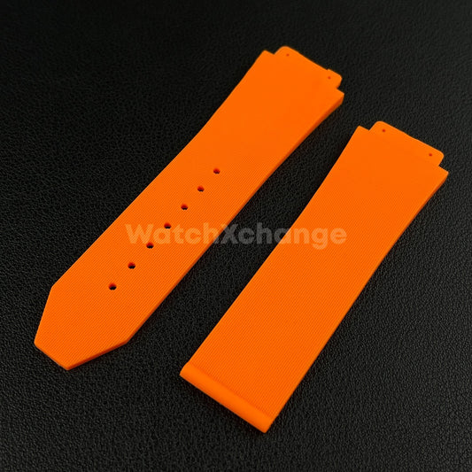 Orange Rubber Silicone Watch Strap Waterproof Band 26*19mm Fit HUBLOT BIG BANG