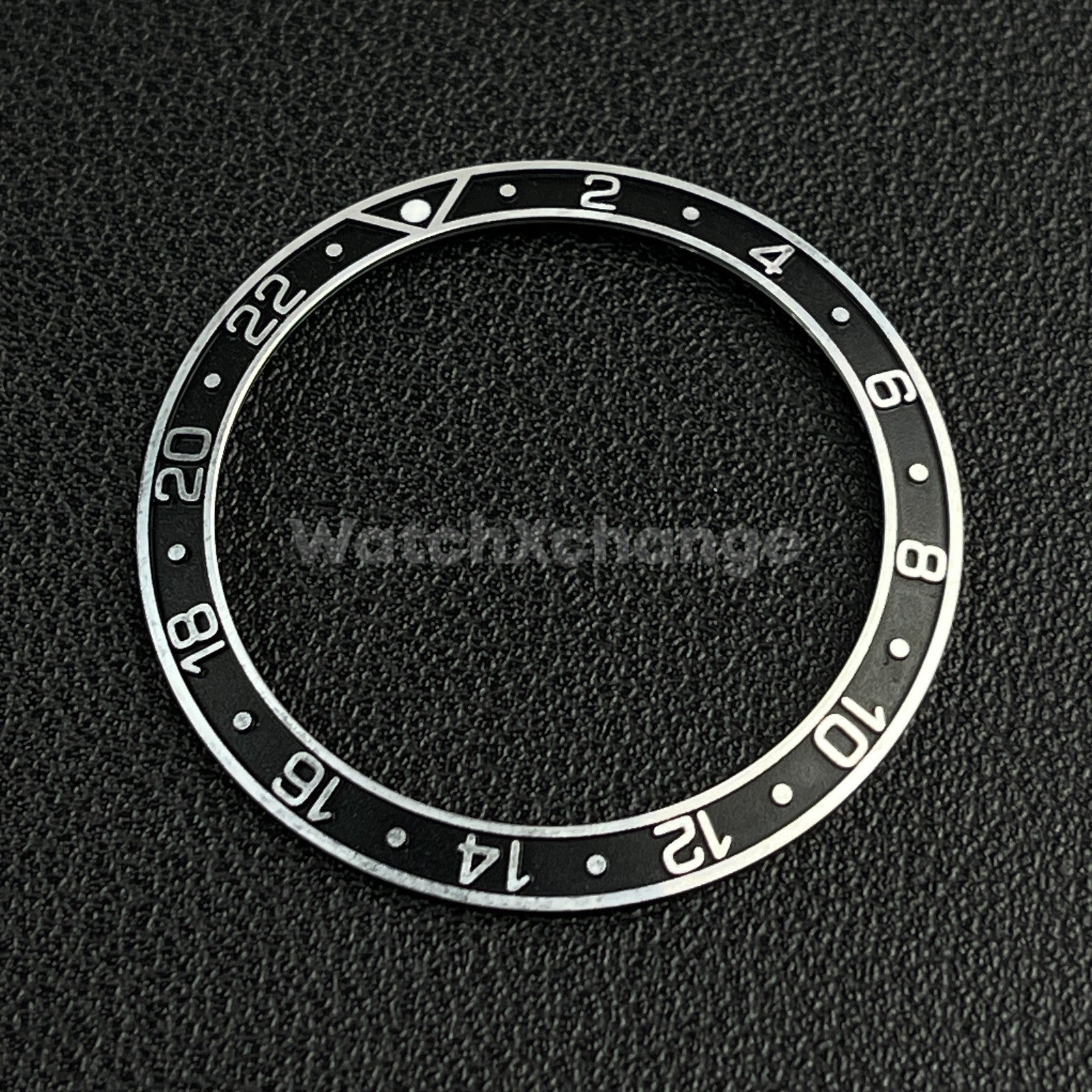 Black & Silver 38mm Sloping Bezel Insert For Watch GMT Seiko Rolex SKX007 SRPD