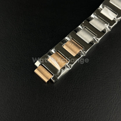 Silver & Rose Gold Stainless Steel Watch Strap Bands Fit Ballon Bleu De Cartier