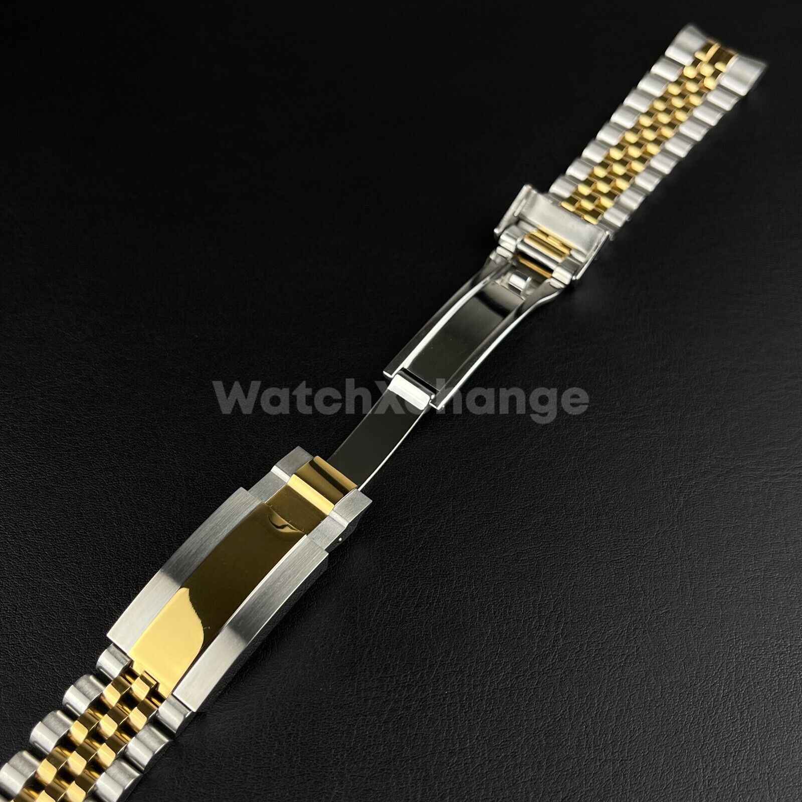 20mm Silver & Gold Jubilee Watchband Bracelet Oyster Deployment Clasp For Rolex