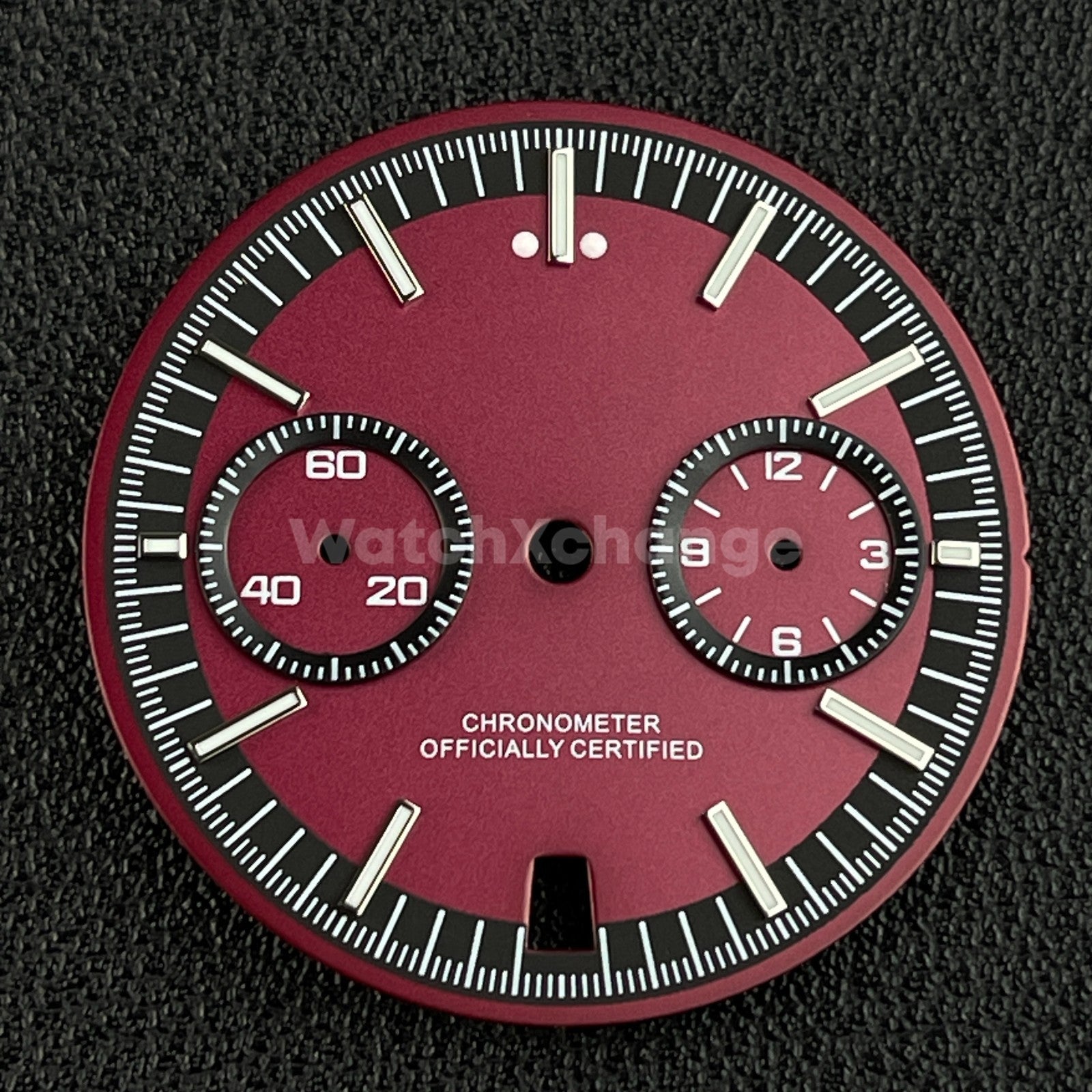 Burgundy Purple 31.5mm Modified Watch Dial Accessory for VK64 Quartz Movement