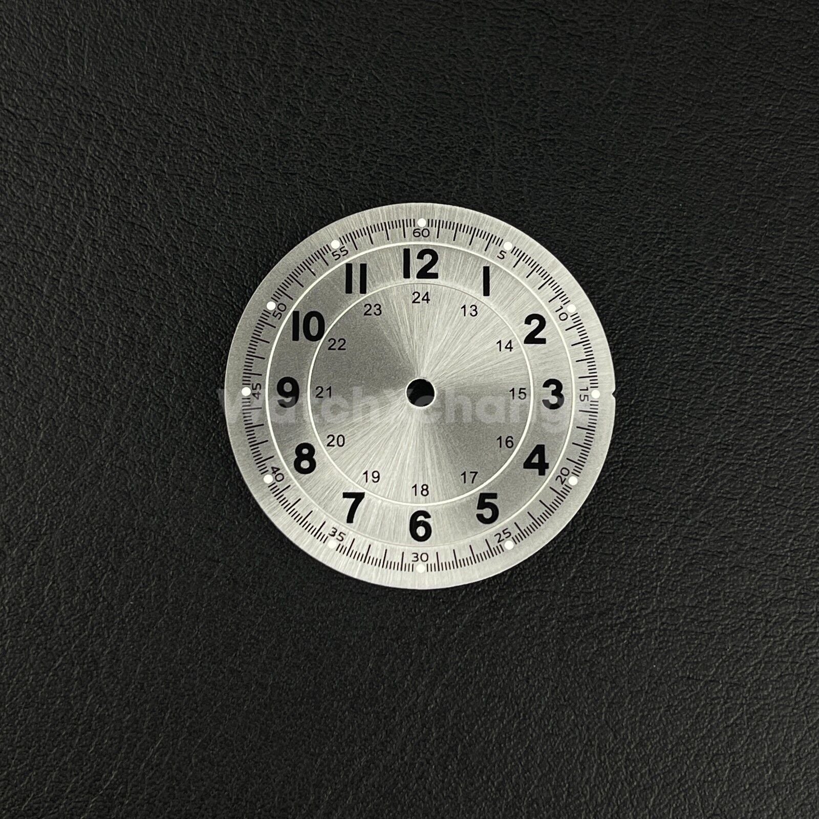 29mm Silver & Black Watch Dial Replacement for NH35 Watch Movement Parts