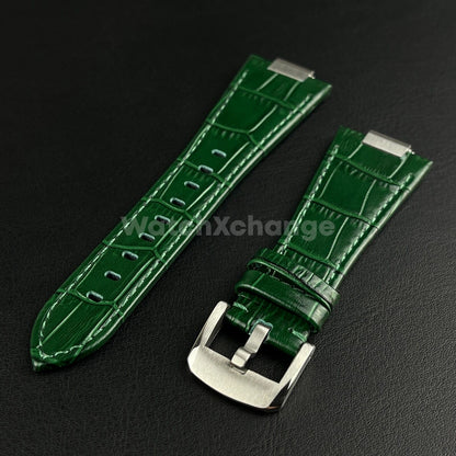 27mm Green Leather Strap For TISSOT PRX Powermatic 80 Watch Band 40mm