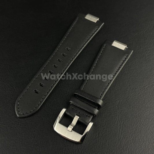 27mm Black Leather Strap For TISSOT PRX Powermatic 80 Watch Band 40mm