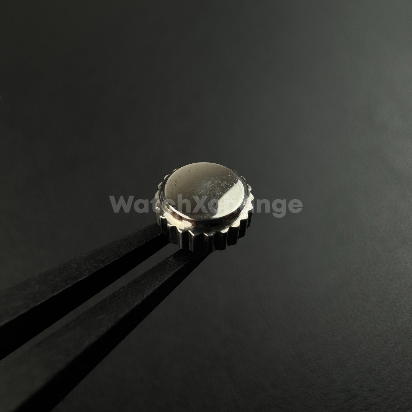 Silver Stainless Steel Watch Crown For Log Case NH35 Engraved S Logo