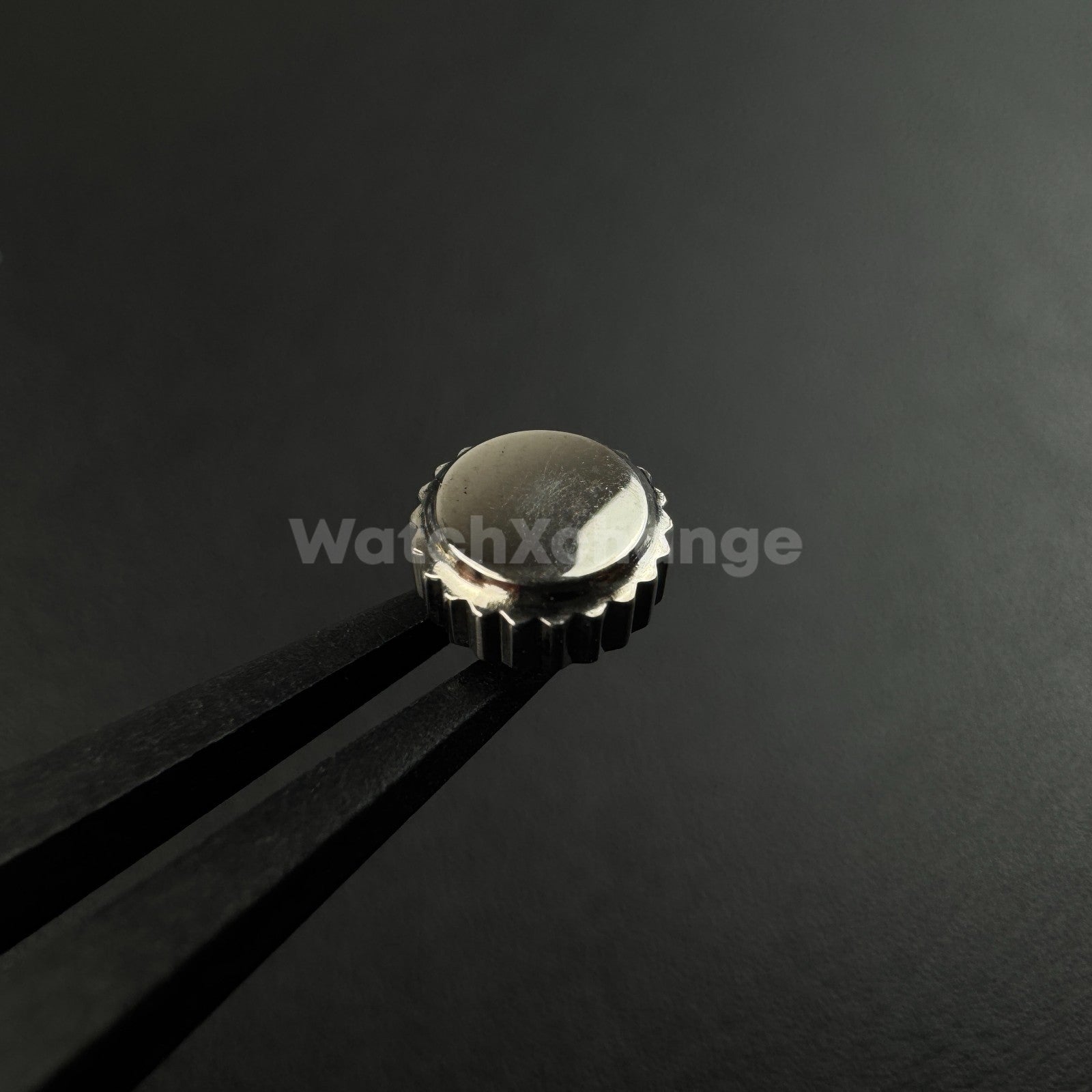 Silver Stainless Steel Watch Crown For Log Case NH35 Engraved S Logo