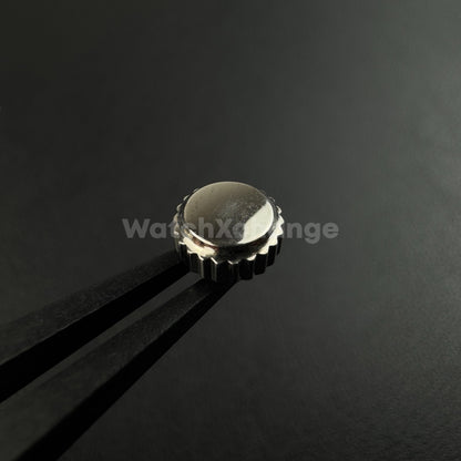 Silver Stainless Steel Watch Crown For Log Case NH35 Engraved S Logo