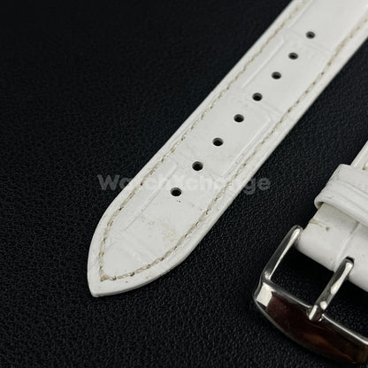 Defective White Genuine Leather Universal Watch Strap Band Alligator Grain 20mm