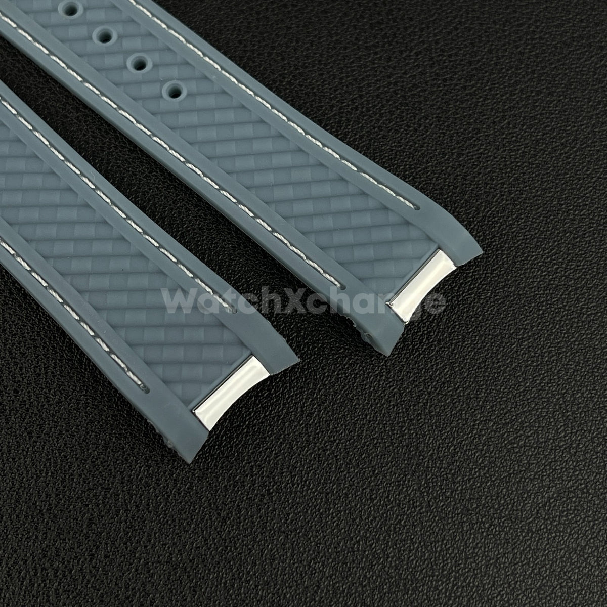 20mm For OMEGA Seamaster Aqua Terra Watch Silicone Rubber Strap Clasp Light Grey