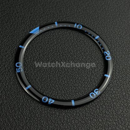 Black & Blue 38mm Flat Resin Bezel Insert For Divers Watch Seiko Mod SKX SRPD